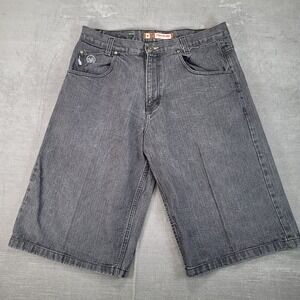 Mecca USA Y2K Mens Size 38 Gray Denim Jean‎ Shorts Skater Baggy Hiphop